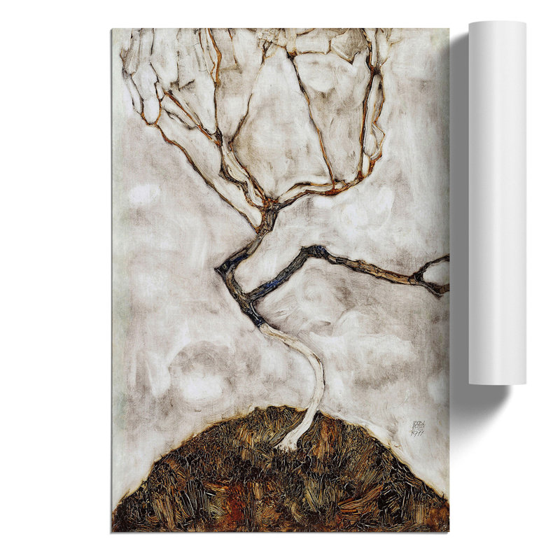 Small Tree In Late Autumn by Egon Schiele - No Frame Painting, 59cm H x 42cm W x 0.1cm D