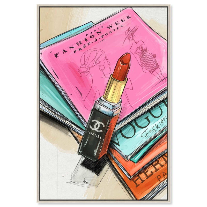 «Fashion Sketches Canvas» par Art Remedy, H 16 po x l 11 po, Argent argent, Cadre flottant