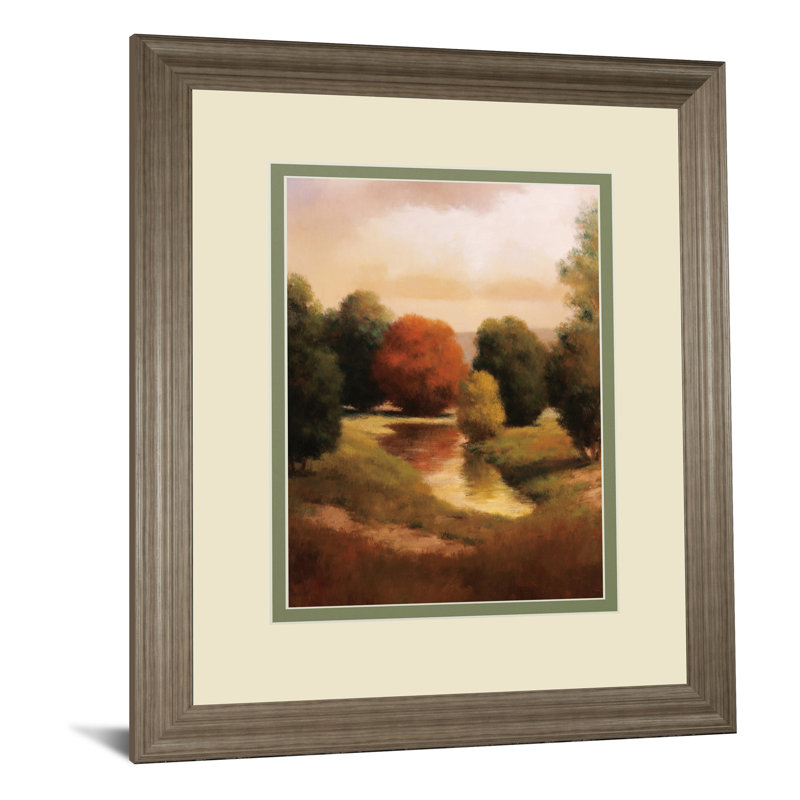 Art mural Autumn River View - 34 po x 40 po - Cadre doré