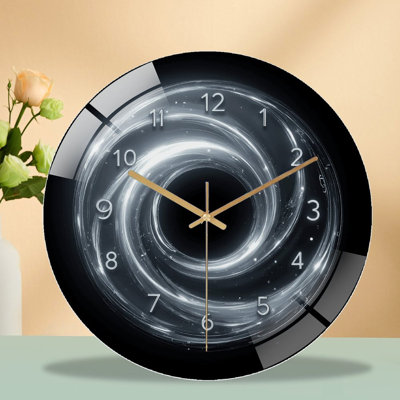 Horloge murale élégante en spirale ronde 12 po