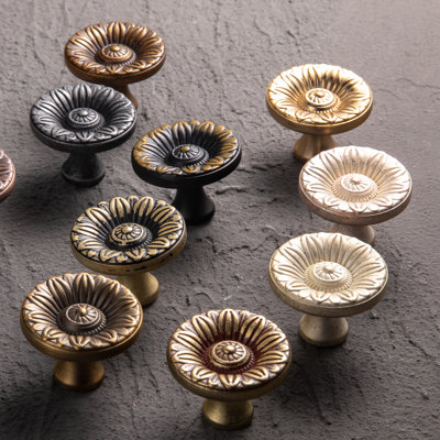 Vintage Floral Cabinet Knobs With 12 Color Options - Ornate Drawer Pulls For Farmhouse, Retro & Classic Home Decor