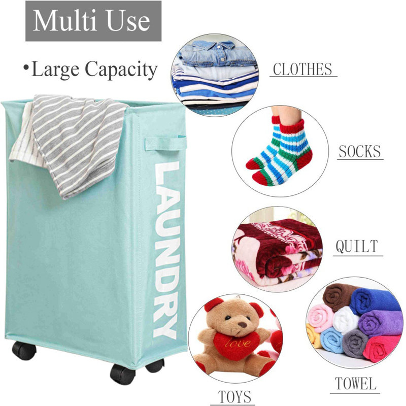 Panier à linge 38L avec roulettes