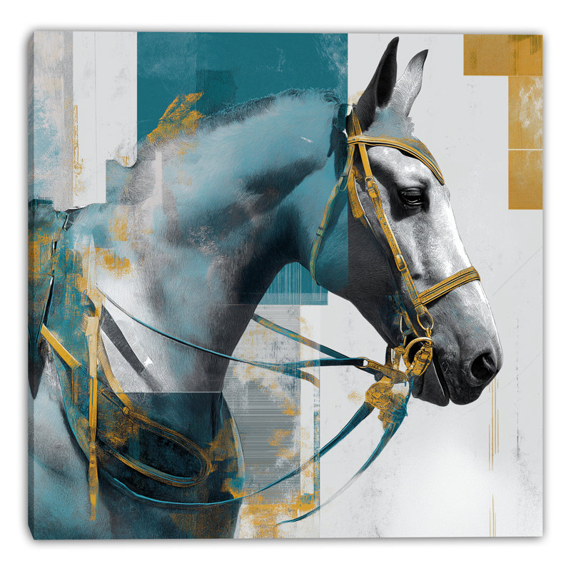 «Blue Harness», art mural sur toile tendue, L 20 po x H 20 po x P 1,5 po