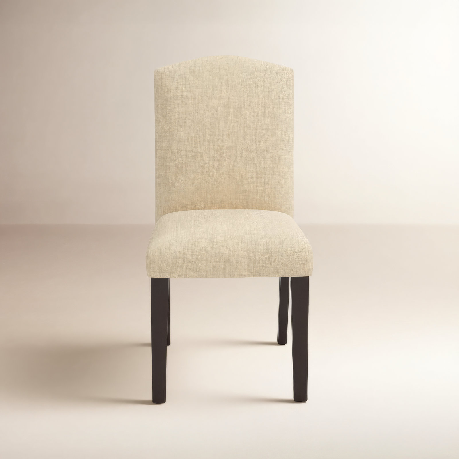 Estrela Upholstered Dining Chair, Classic Black Linen, Espresso