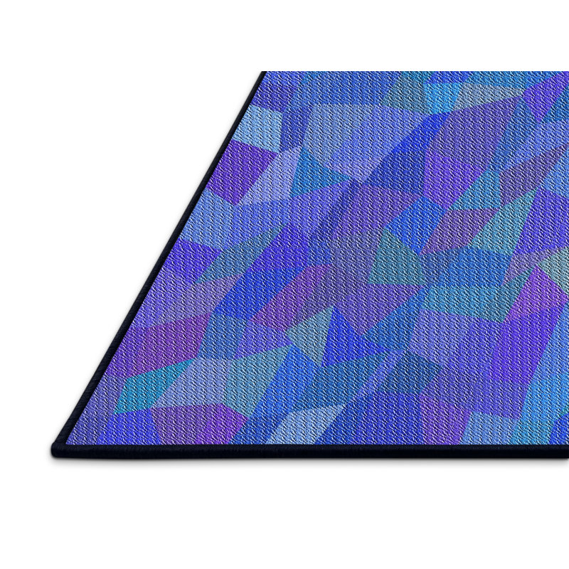 Tapis à motif abstrait bleu et rose, Rectangle 8 pi x 12 pi