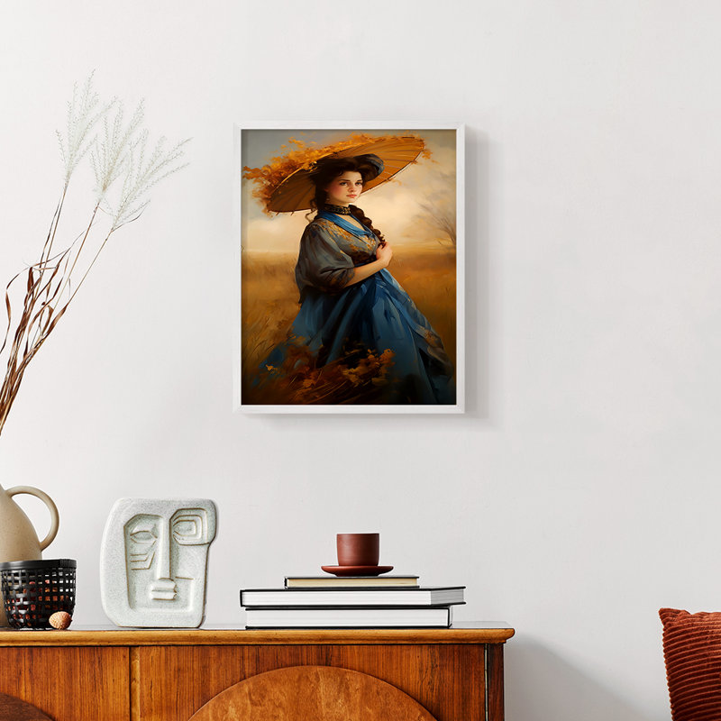 WOMEN Series CMLXVI - reproduction encadrée de qualité supérieure - prête à être accrochée - aucun clou requis, Blanc / Blanc