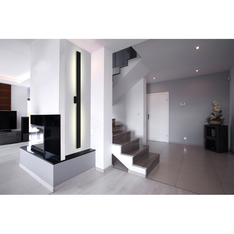 Vesta Sleek Black 72" Dimmable LED Outdoor Wall Sconce
