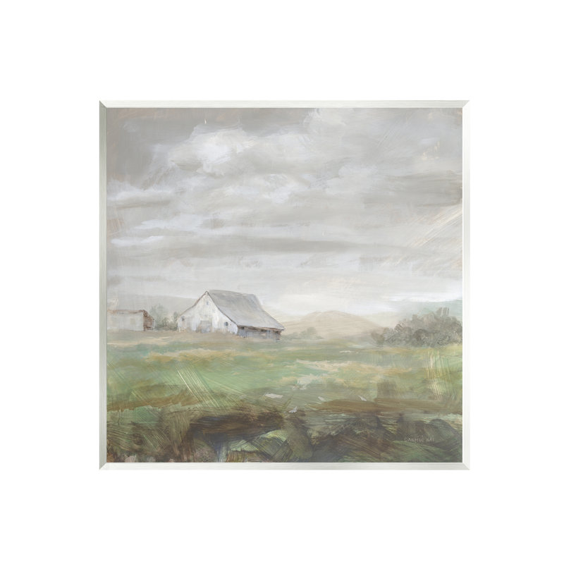 «Stupell Industries Gray Farm Landscape», art mural sur toile par Danhui Nai, H 12 po x l 12 po x P 0,5 po