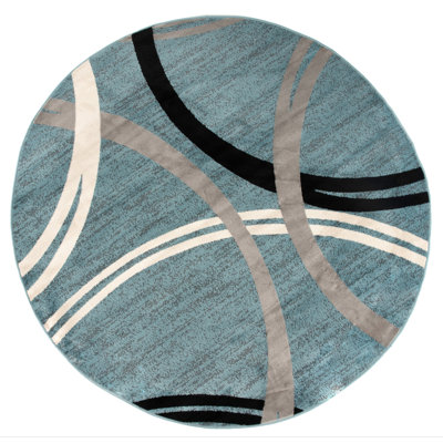 Tolchester Abstract Blue/Gray/Black Area Rug