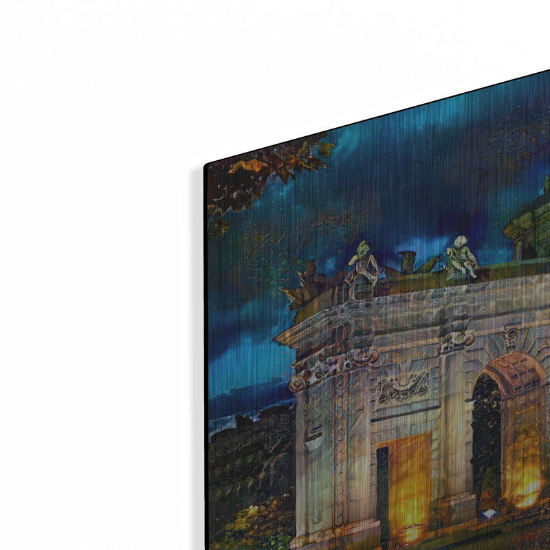 «Madrid Espagne Alcala Gate» par Pedro Gavidia, art mural en métal, 36 po x 24 po, H 16 po x l 24 po