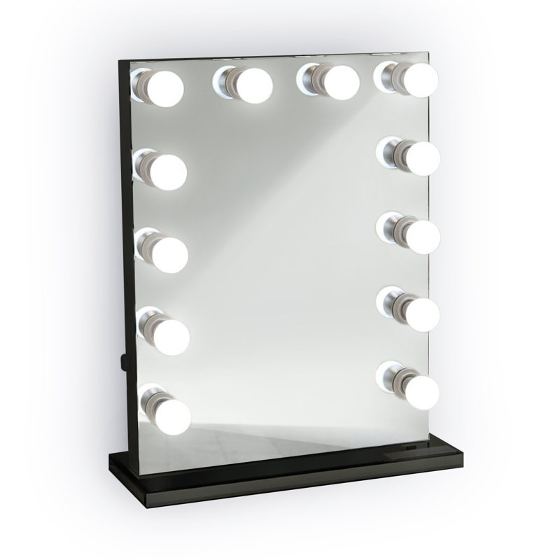 Andaluss Wood Flat Mirror, 31" x 25", Black