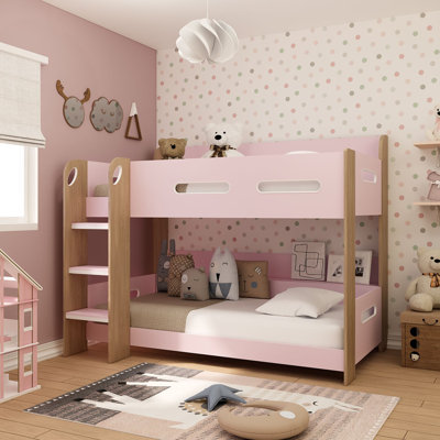 Bunk bed 02 with storage shelves - 3 Color Options