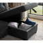Convertible, méridienne escamotable, espace de rangement, canapé-lit simple, coussins de dossier amovibles, canapé-lit modulaire rembourré d'invités pour 3 nuits avec méridienne et compartiment, tissu principal en lin gris foncé,