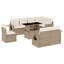  Ensemble de canapé de jardin en rotin PE beige, grand acier thermolaqué