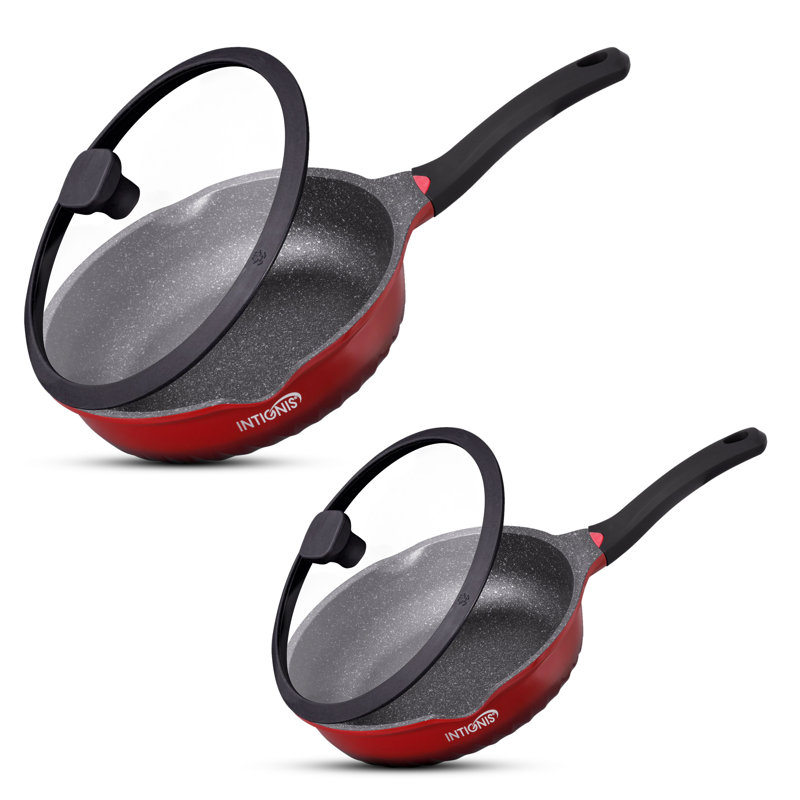 10 - Piece Non-Stick Aluminum Cookware Set, Red