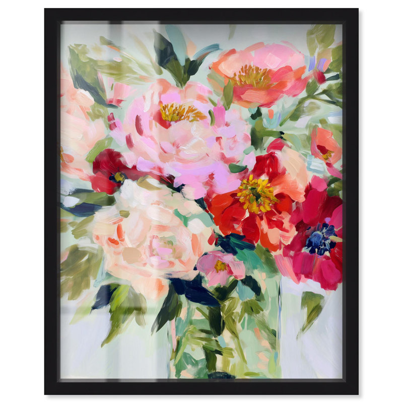 Décoration murale printanière Bloom en acrylique I Shadowbox Print par Art Remedy, H 31 po x l 25 po, Noir