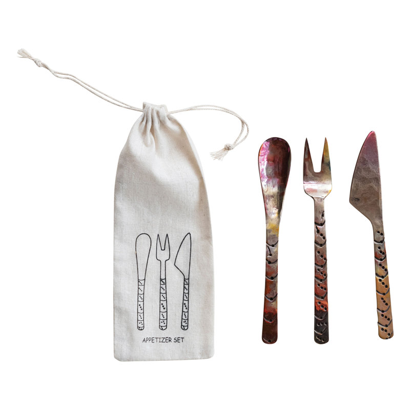 3-Piece Hand-Forged Copper Appetizer Set
