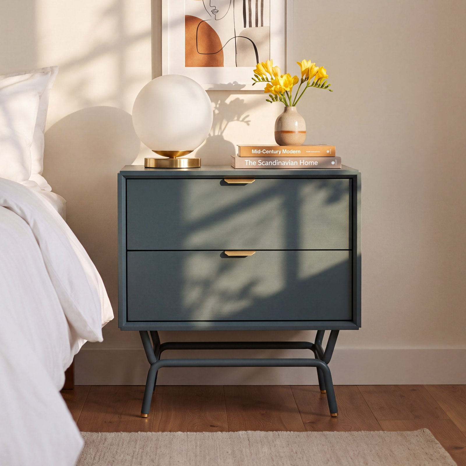 Dang 2-Drawer Nightstand, Marine Blue