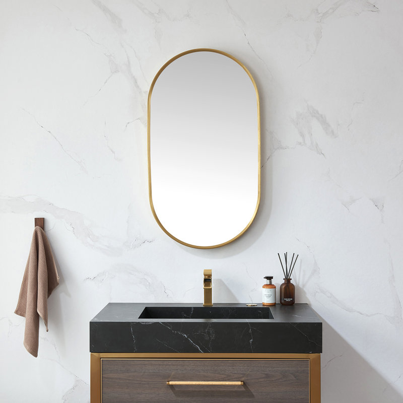 Miroir mural, Or brossé