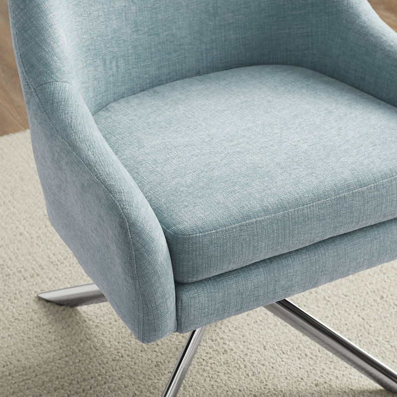 Chaise d'appoint pivotante Dezrae Mid Century, Bleu