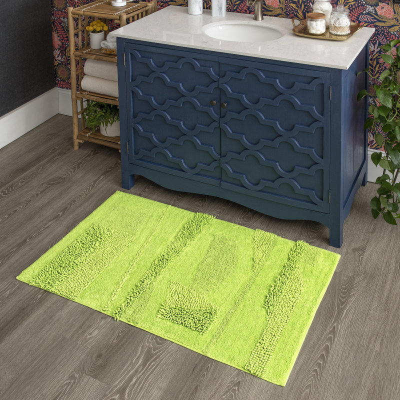 Tapis de bain lavable à la machine antidérapant Laverne, Fiesta lime, L 24 po x L 60 po