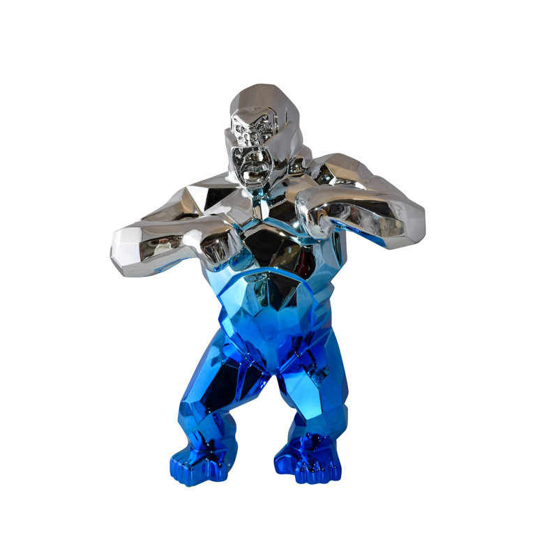 Statue Grados en textile King Kong, Argent / bleu