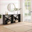 Table basse Farmhouse en forme de X, table de rangement noire extra longue de 70,87 pouces pour l'entrée de salon, conception divisée flexible-1409383142