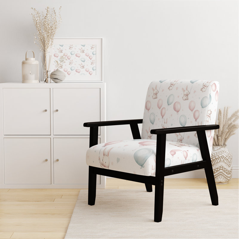 Chaise d'appoint pour enfants avec accoudoirs Bunny, Accoudoirs carrés noirs