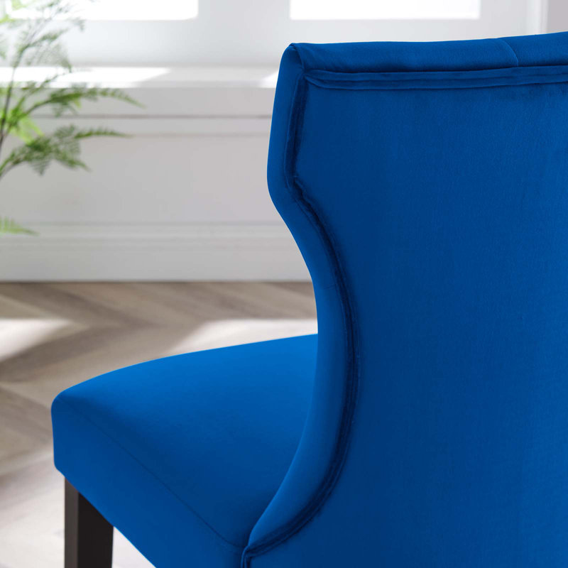 Modway Silhouette Performance Velvet Dining Chairs, Navy