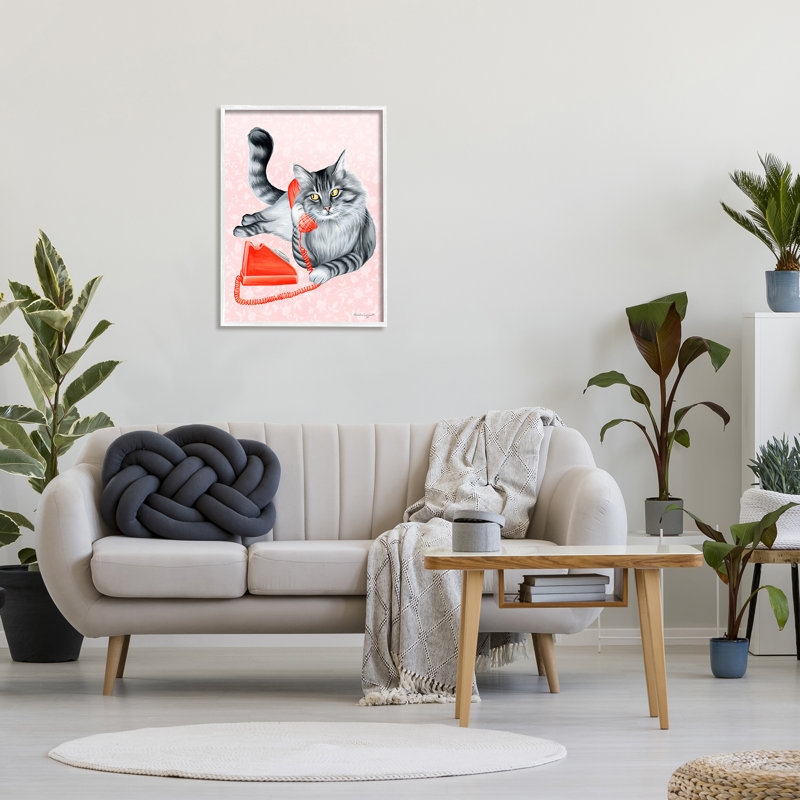 «Expressive Manx Cat», téléphone rétro, giclée, art texturé par Amelie Legault, L 24 po x H 30 po