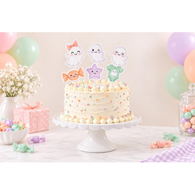 Little Boo Baby Shower Cake Toppers, Pastel Ghost Candy and Star Decorations