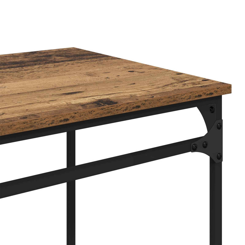 Metal Base Computer Desk, Old Wood, 90cm. H x 135cm. W x 50cm. D