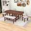 Ensemble de table de salle à manger 6 pièces avec rallonge amovible, chaises de salle à manger rembourrées et banc