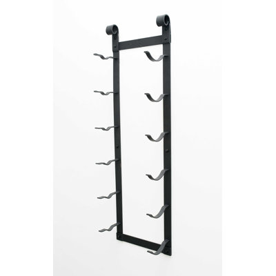 Hayley 6 Bottle Wall Mounted Wine Bottle Rack in Black by Prep & Savour