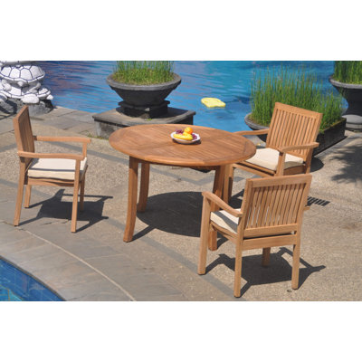 Jovanni Outdoor 3 - Piece Teak Bistro Set
