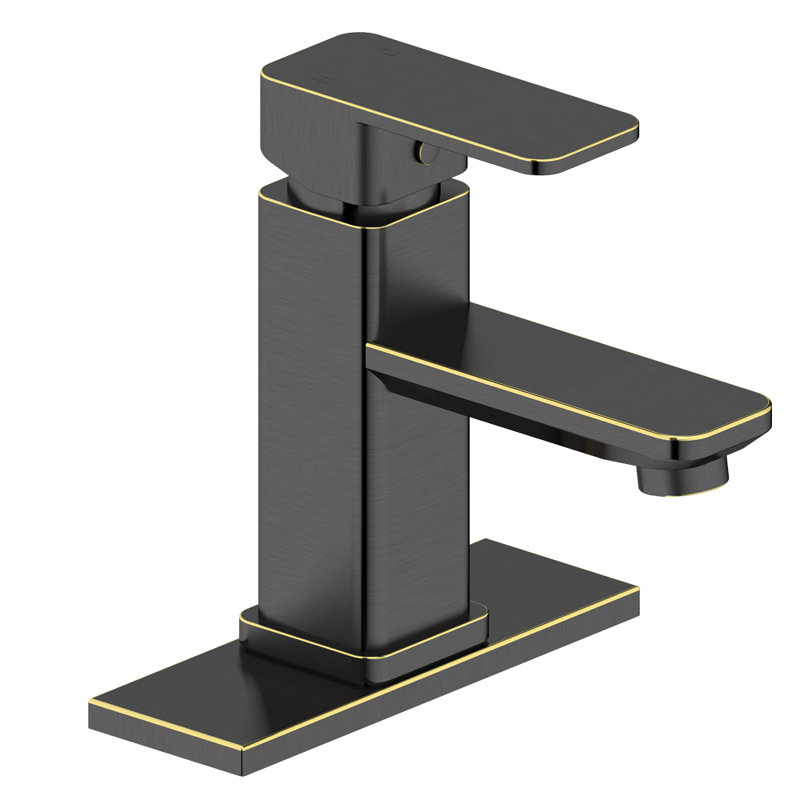 Single-handle Bathroom Faucet with Drain Assembly, Rubbed Bronze