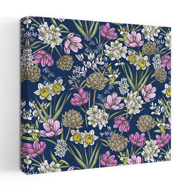Vibrant Floral Pattern by Cecilia Battaini - Wrapped Canvas Print