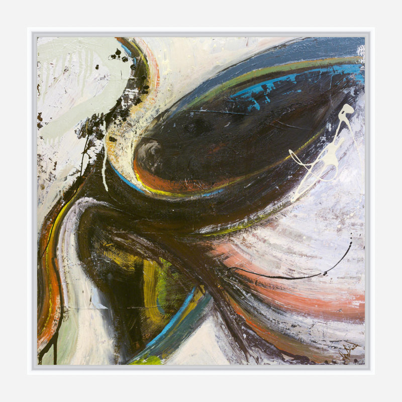 Mid-Century encadré par John Beard, Cadre flottant blanc, H 42 po x l 42 po x P 2 po