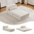 Compression Mahjong Sofa,Convertible Floor Sofa Bed,DIY Boneless Modular Sectional Sofa,No Assembly Required,Circle Fleece Fabric,Oversized Single Seater With 1 Pillow And 1 Ottoman,White-2067408420