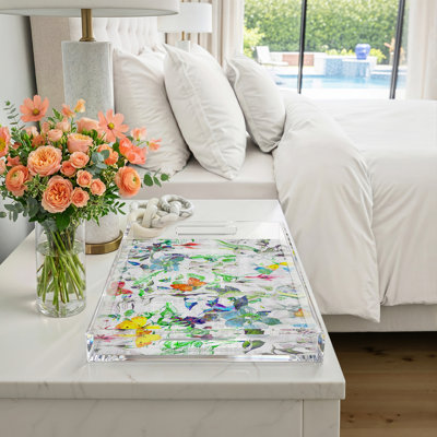 Garden Fantasia Acrylic Rectangle Decorative Tray