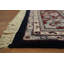 Tapis luxueux médaillon floral bleu marine et bourgogne avec élégance traditionnelle 10 x 14