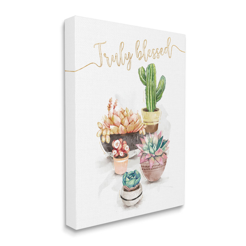 Plantes succulentes cactus chic vraiment bénies, Toile tendue, H 20 po x l 16 po