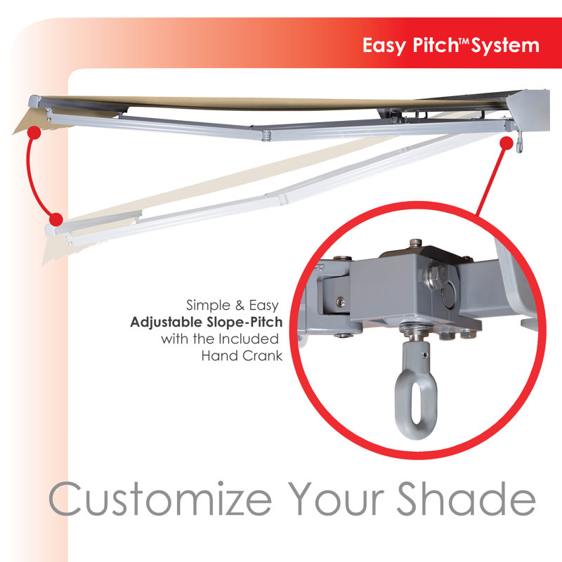 Advaning Classic Series 13'x10' Motorized Remote Controlled Retractable Awning, 9.8" H x 156" W x 120" D, Light Taupe Solid