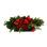 Evergreen and Hydrangea Holiday Centerpiece with Ribbon