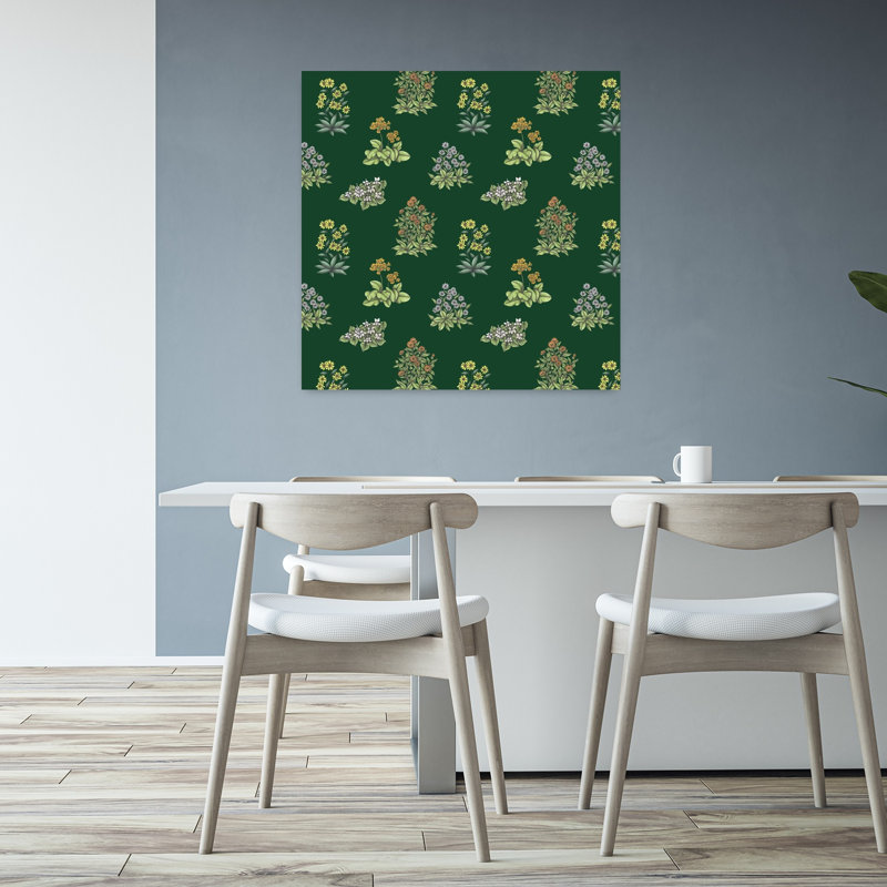 Art contemporain, art floral rétro, H 32 po x l 32 po