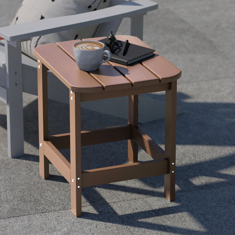 Table d'appoint Balasi en résine de polyester toutes saisons Adirondack, Bleu sarcelle