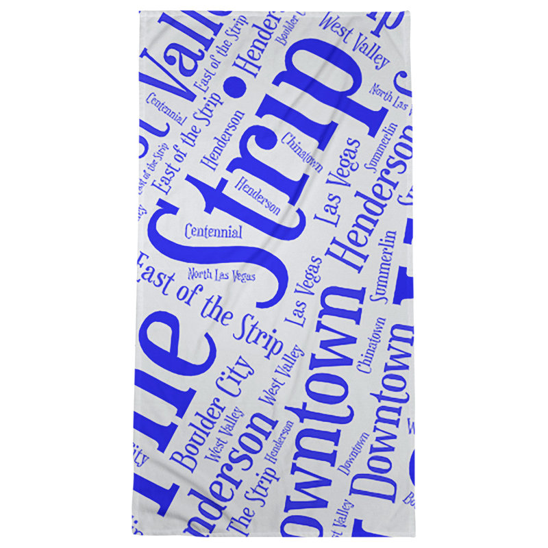 Bath Towel, Blue, Microfiber, Las Vegas