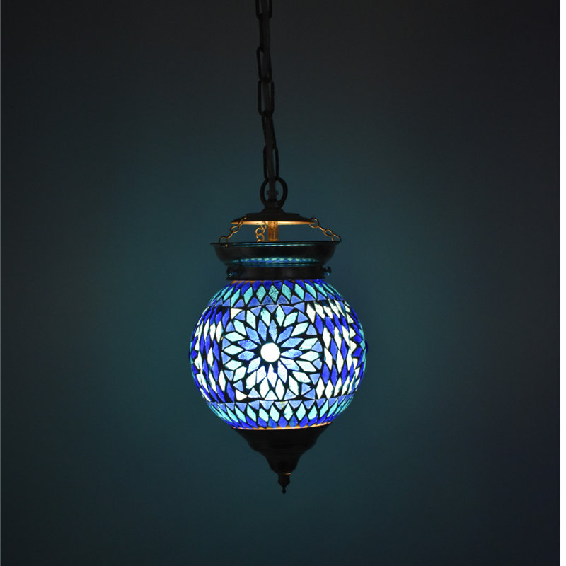 Cerny 1 - Light Chrome Pendant, Blue