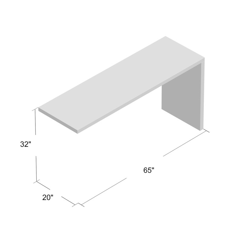Pièce d'extension de commode très brillante Hostetler, Blanc