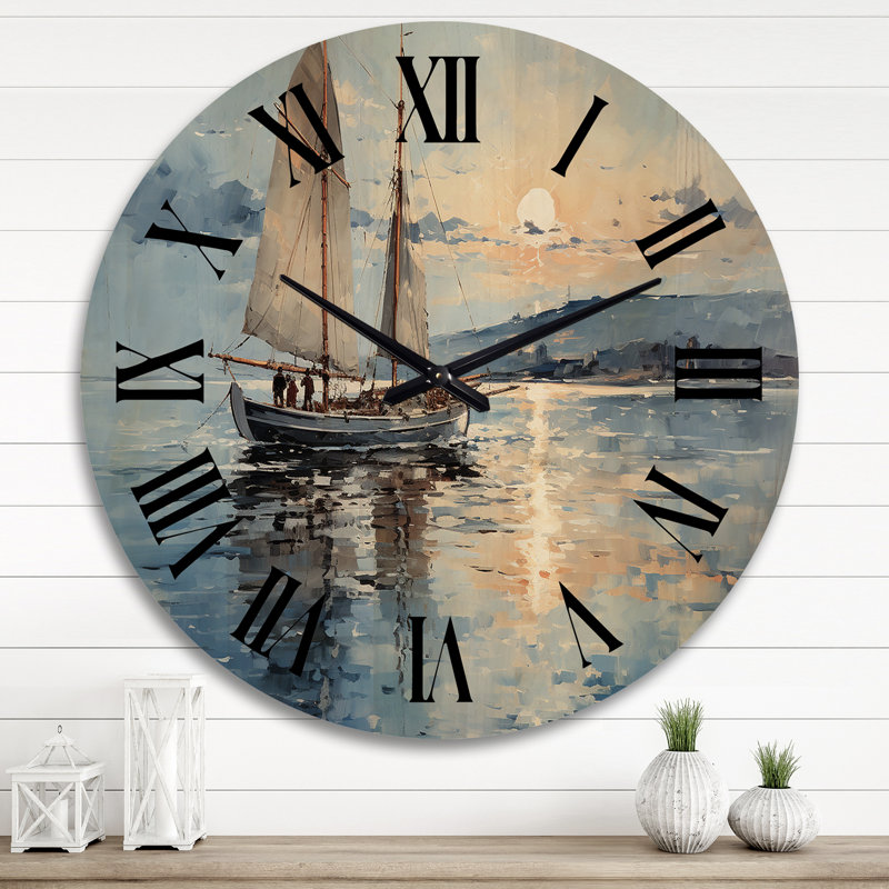 Horloge murale en bois massif Mairany, Très grand